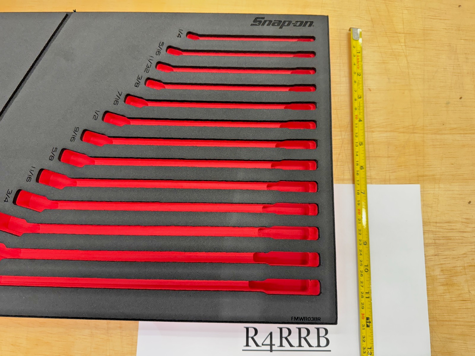 Snap-on Tools NEW RED FOAM ORGANIZER ONLY for 13pc SAE Combo Wrench Set FMWR03BR