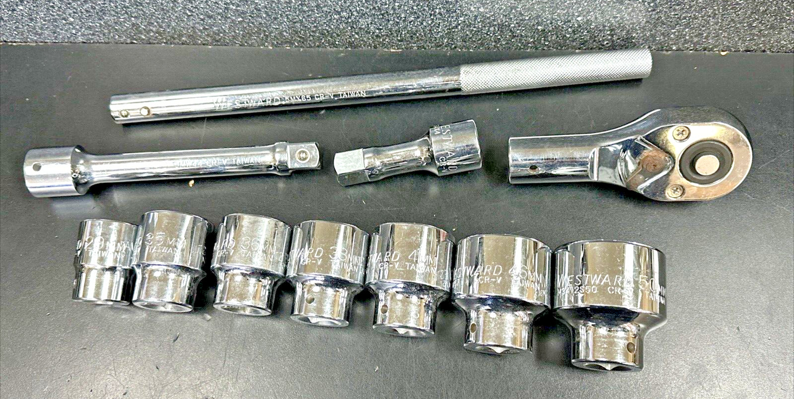 Westward 5MX65 Hand Ratchet 3/4″ Drive Extension 7pc Sockets
