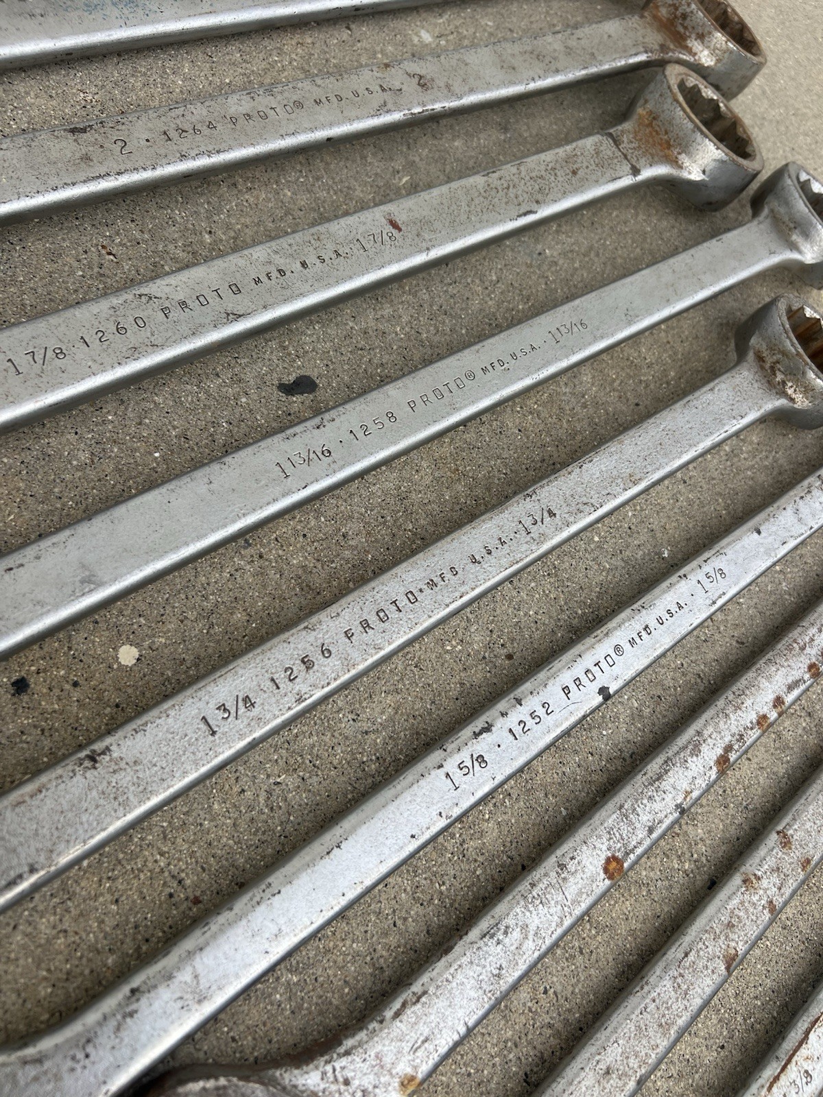 13-Proto USA Professional Jumbo Wrenches SAE Large Sizes from 1-1/16”-2-1/4”