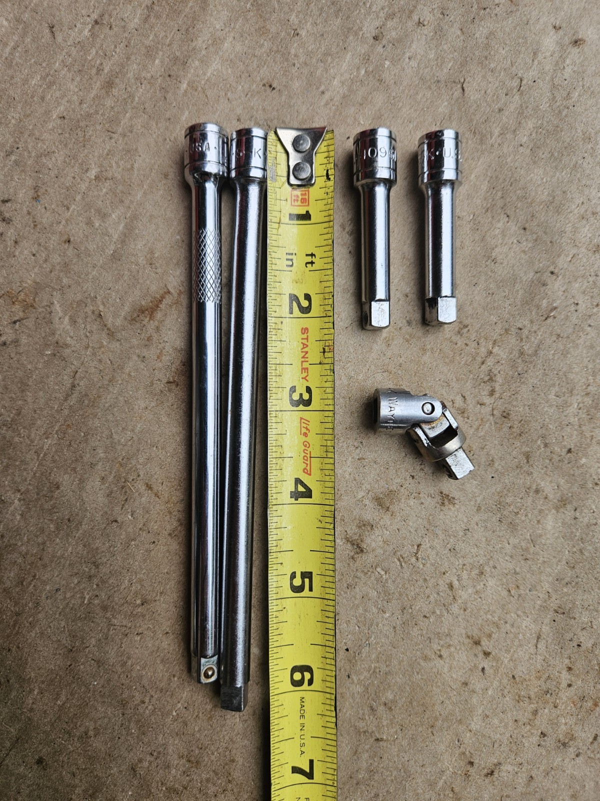 Nice Vintage S-K 1/4″ Drive Ratchet With 5 Extensions, Most Are Unused, USA