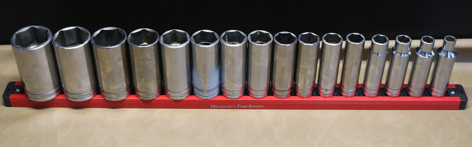 Snap-On 16 piece TS series 1/2″ drive 6 point deep well SAE socket set