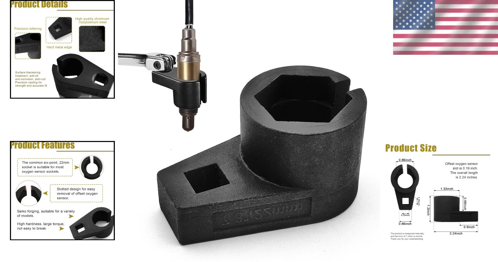 Universal Slotted Oxygen Sensor Socket 7/8″ – Efficient Repairs for Cars