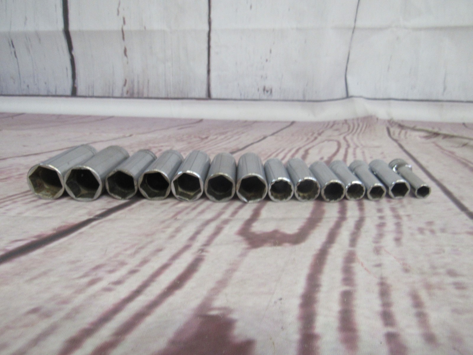 Snap-On Lot of 3/8″ Drive-SFS, SFSM, SF Deep SAE 6 Point Chrome Sockets