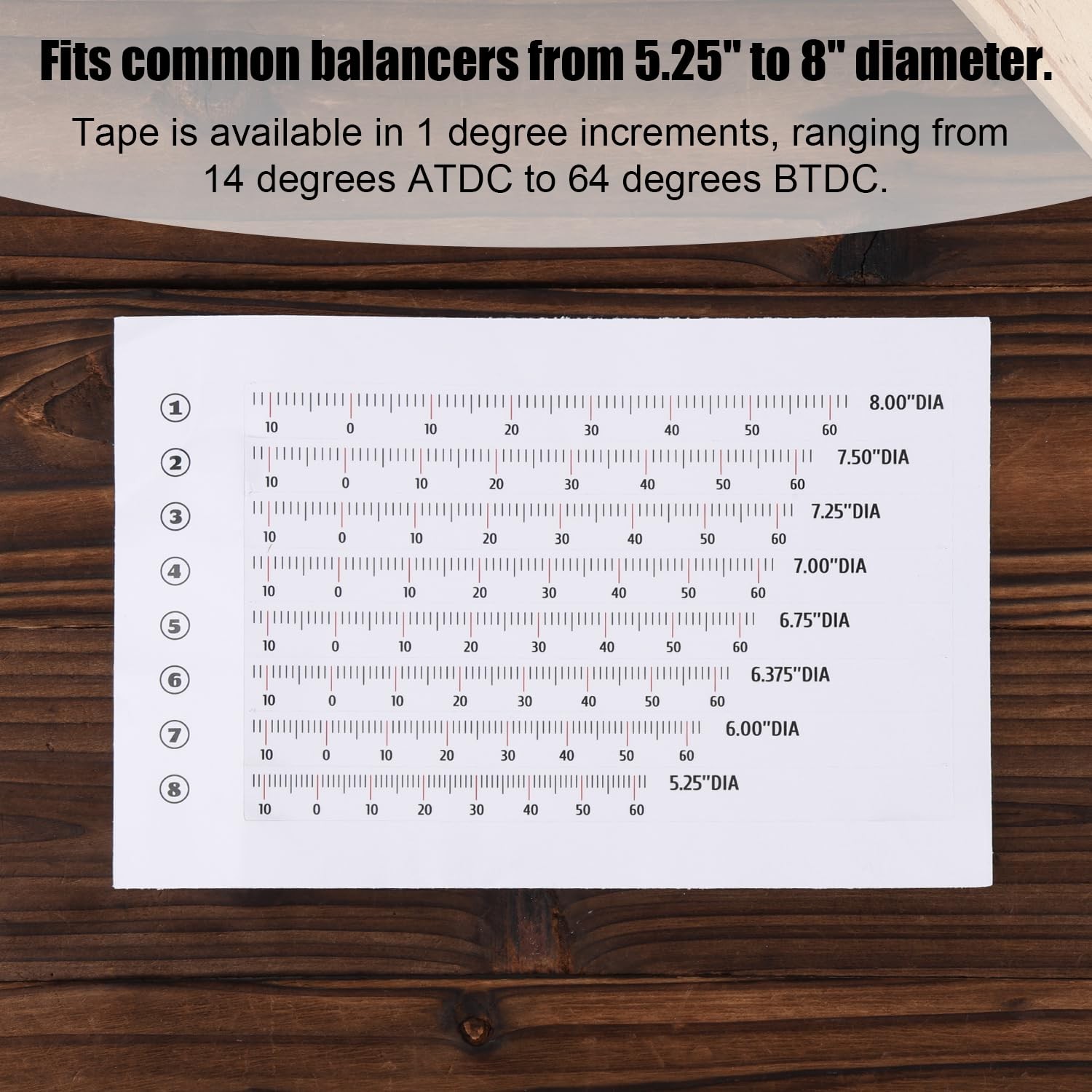 10pcs Harmonic Balancer Timing Tape for Engines, 5.25″ to M, white, black