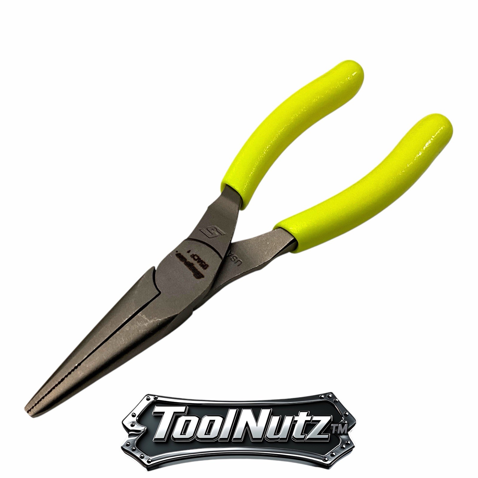 Snap-on Tools NEW 95ACFHV 6″in. YELLOW Soft Grip Rounded Jaw Needle Nose Pliers