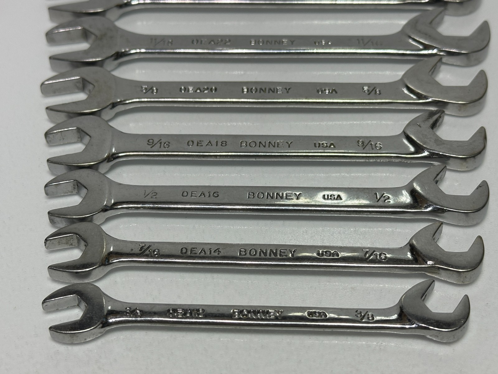 🇺🇸 Bonney Tools USA B80748 11pc SAE 3/8″-1″ Four Way Angle Open-End Wrench Set