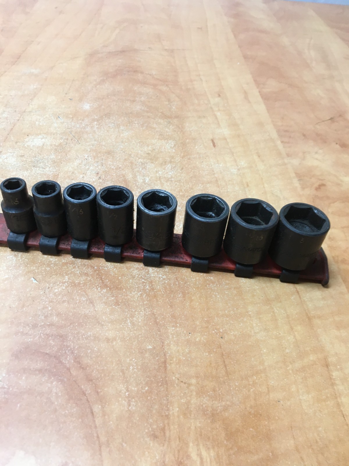 Matco Tools 8 Piece 3/8» Drive 6 Point SAE 5/16-3/4″ Impact Socket Set w/Holder