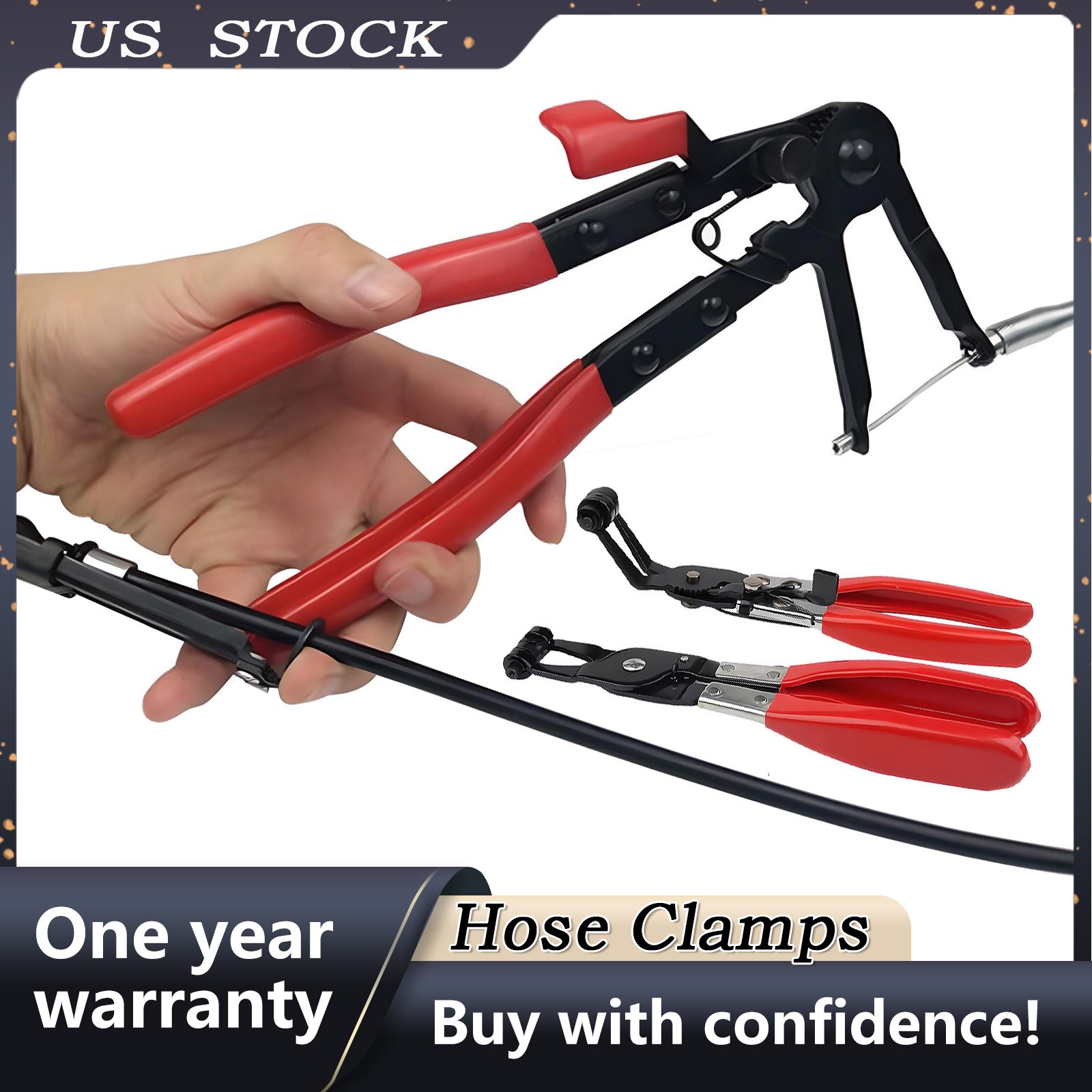 2X Hose Clamp Pliers Car Water Pipe Fuel Coolant Spring Bundle Removal Tool