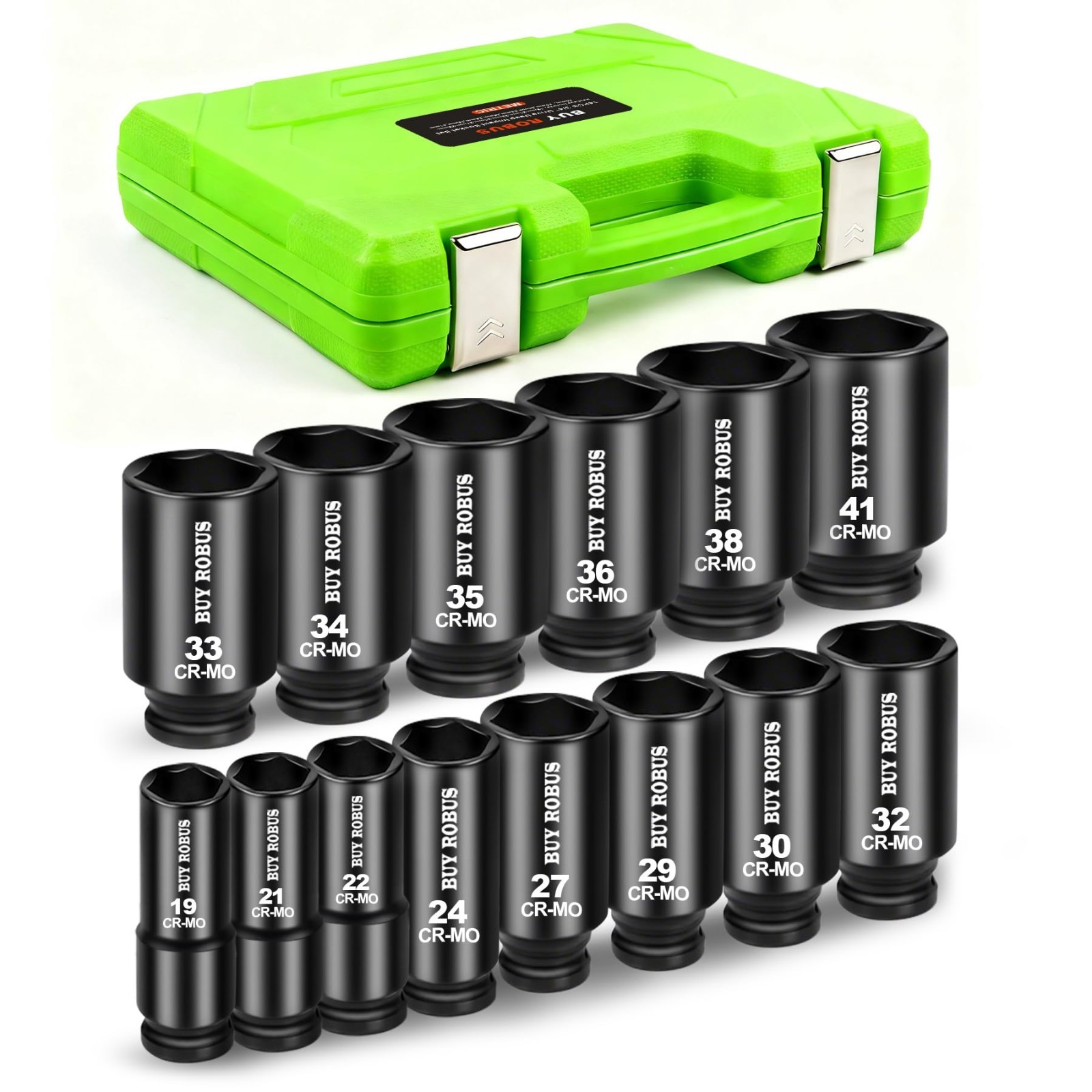14-Piece 3/4″ Drive Impact Socket Set, Heavy Duty Deep Jumbo 6-Point Metric 17MM