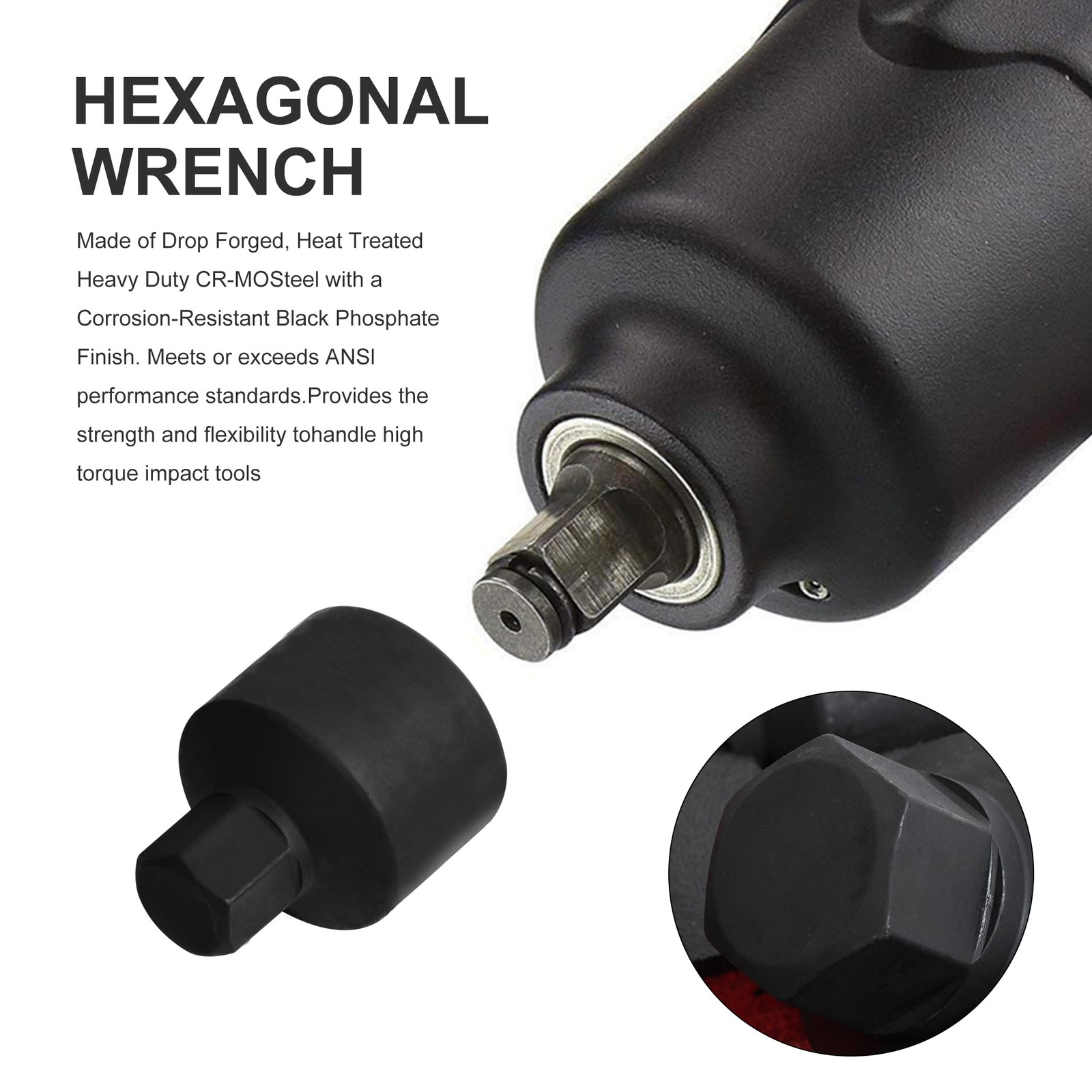3/8″ Drive Low Profile Impact Hex Driver Set, Metric 6-19mm, SAE 1/4″-3/4″ 16pcs