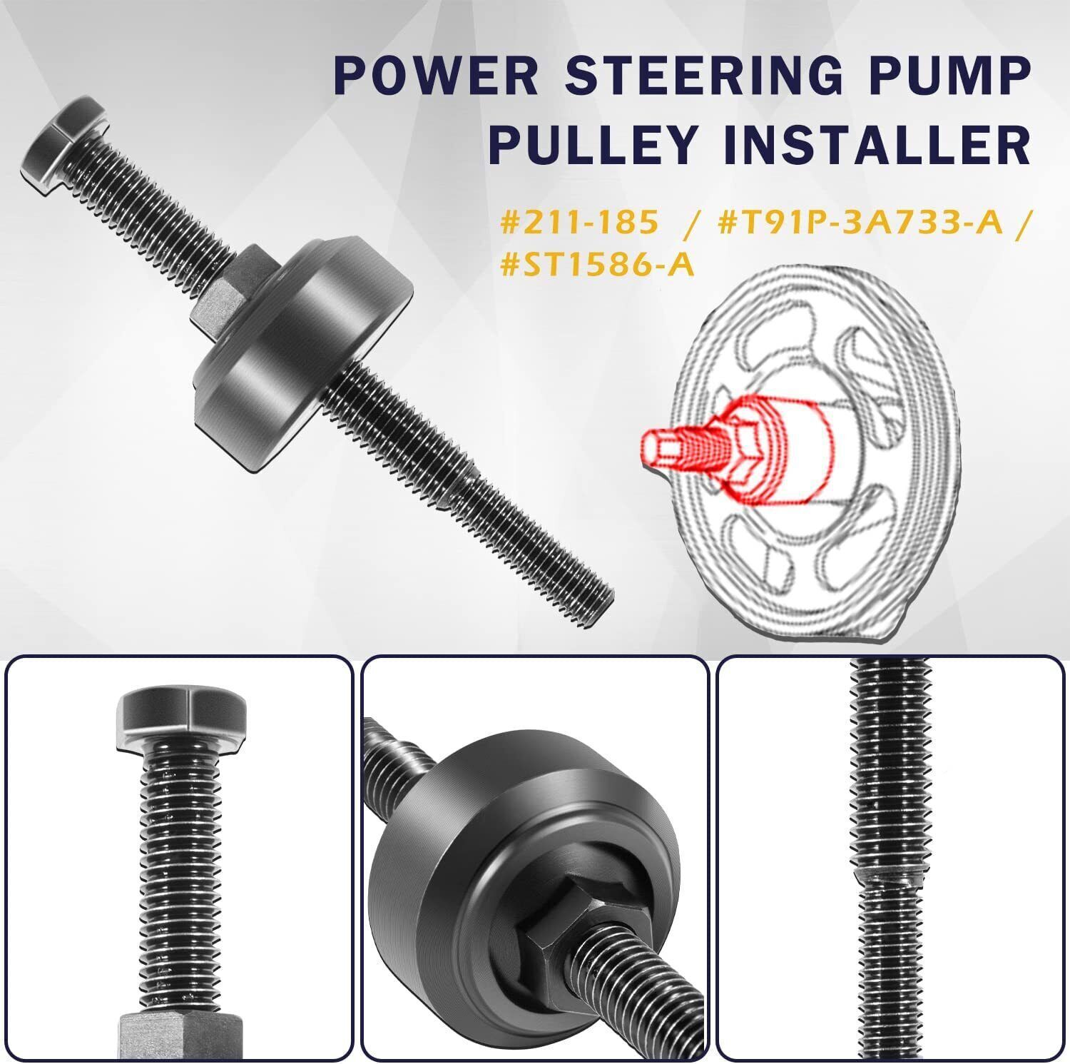 303-S455 Water Pump Pulley Service Kit Removal Tool Set for Ford Mercury 3.0L 4V