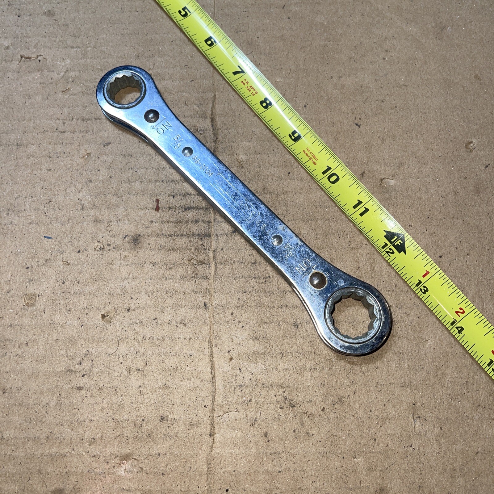 VINTAGE WILLIAMS USA RB-2024 3/4 In X 5/8 In Ratcheting Box End Wrench 12 Point