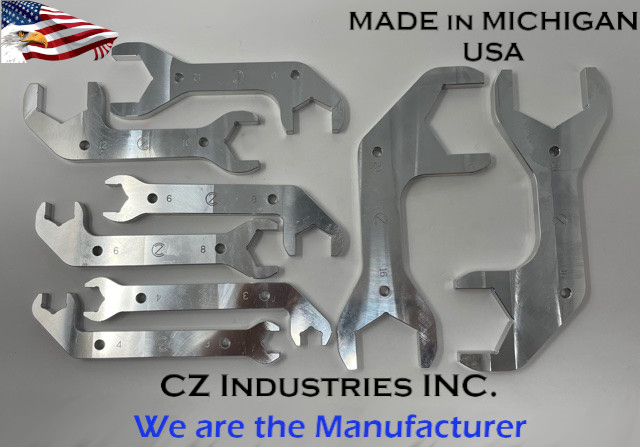 AN Combination Alum Wrench Set 8 Dbl Side , AN3/AN4/AN6/AN8/AN10/AN12/AN16/AN20