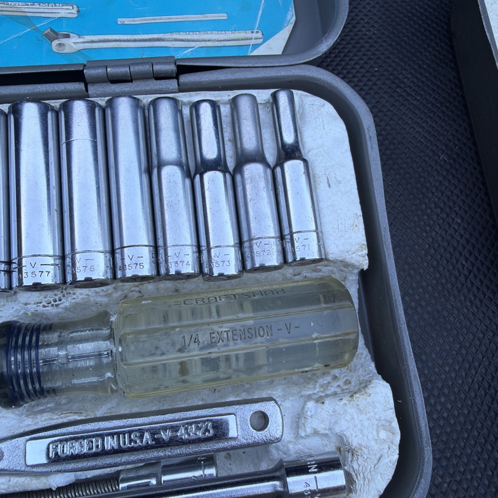 Sears Craftsman 1/4″ Drive 48pc SAE RHFT Socket Set Metal Case USA RARE 44392