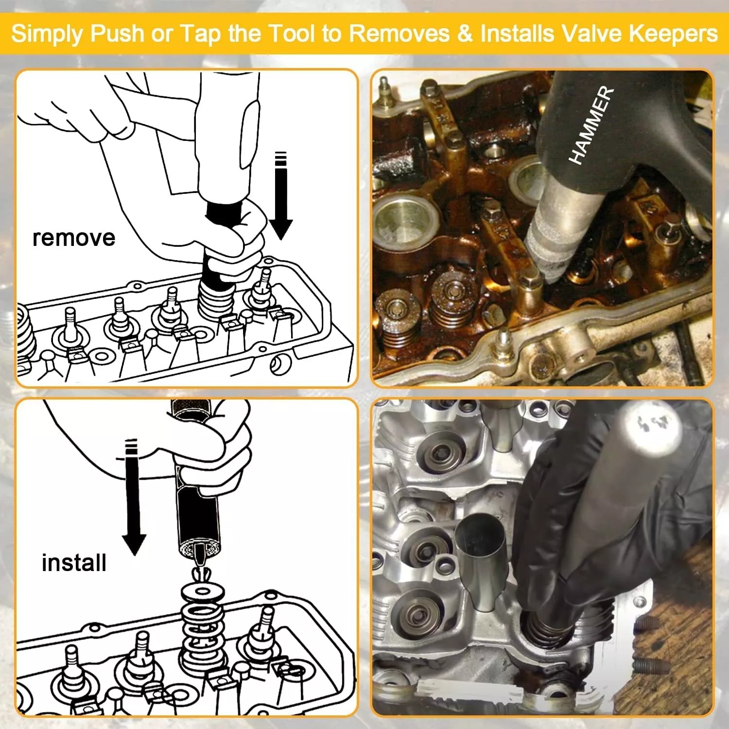 Valve Keeper Remover Installer For Overhead Valve Engines 5/16-3/8 Inch /*