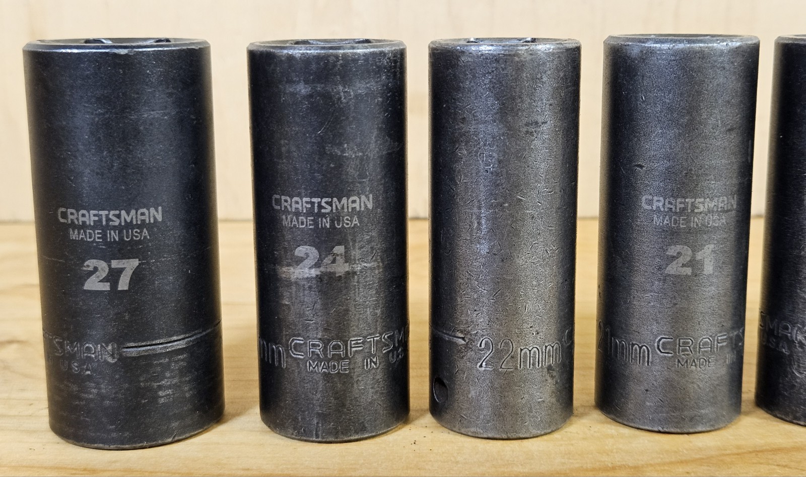 USA Used METRIC Craftsman GK 1/2″ Drive Impact Socket Set 12 Pieces 12mm-27mm