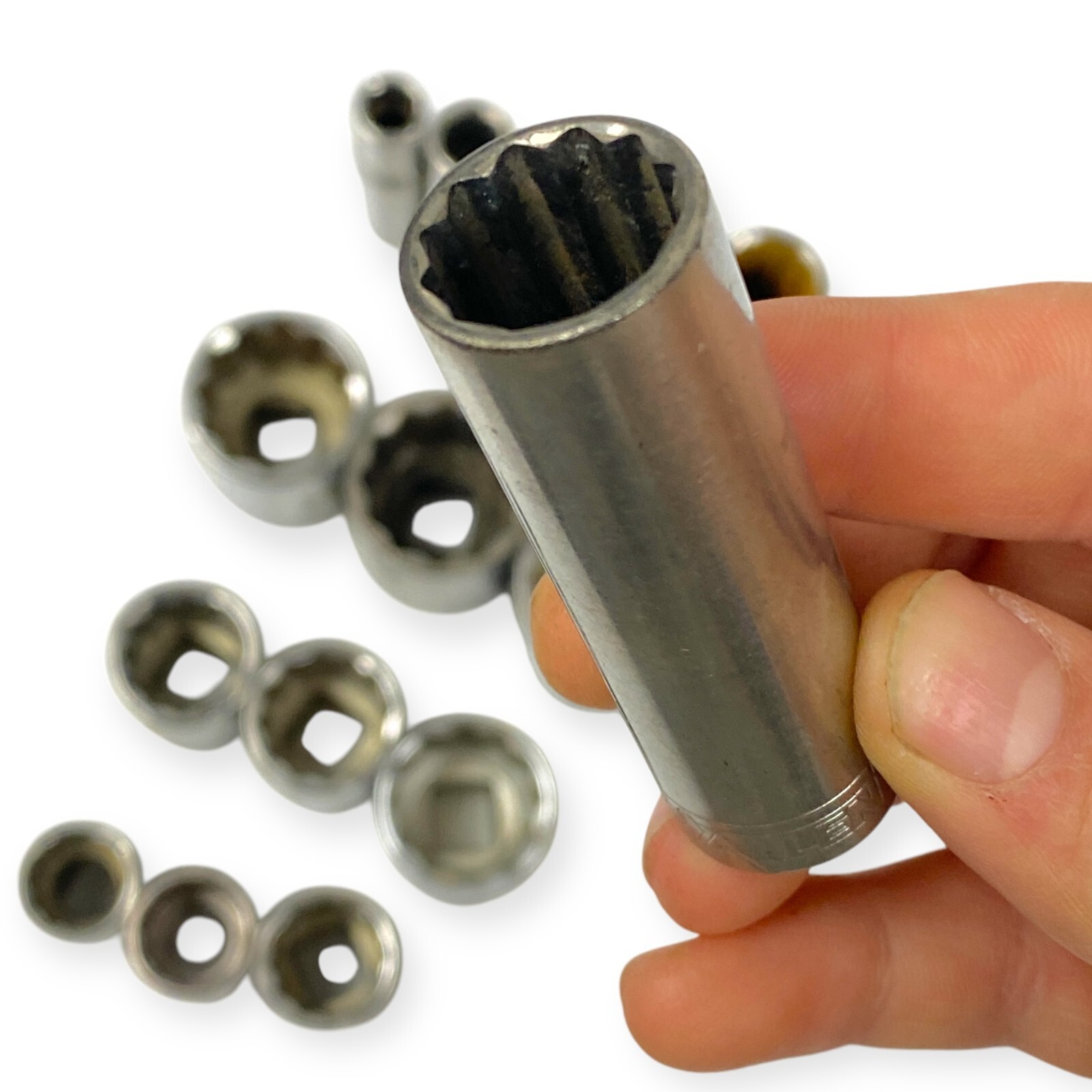 Allen 1/2 Drive 12 Pt Deep and Standard Socket Set 3/8 to 1-1/4 in Size, 14 pcs