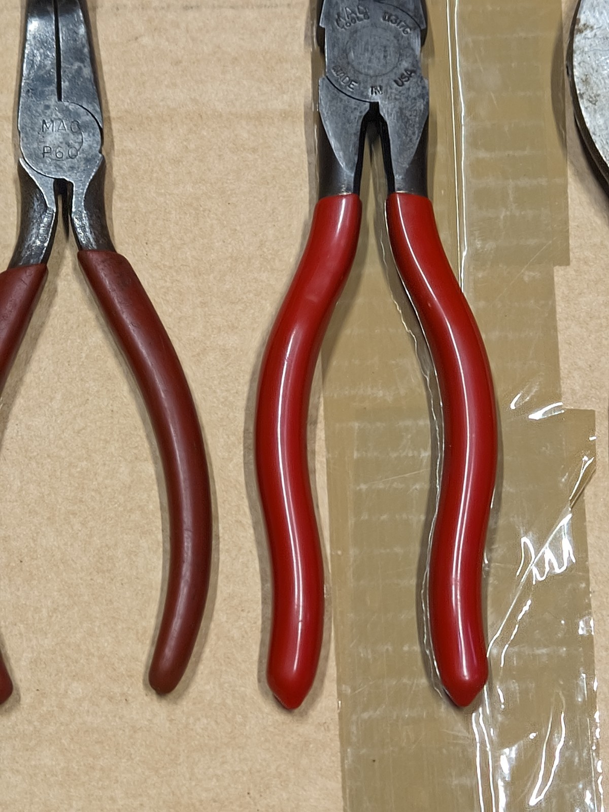 Lot of 4 MAC Tools USA Pliers Needle Nose Side Cutters M437G M526G M317G
