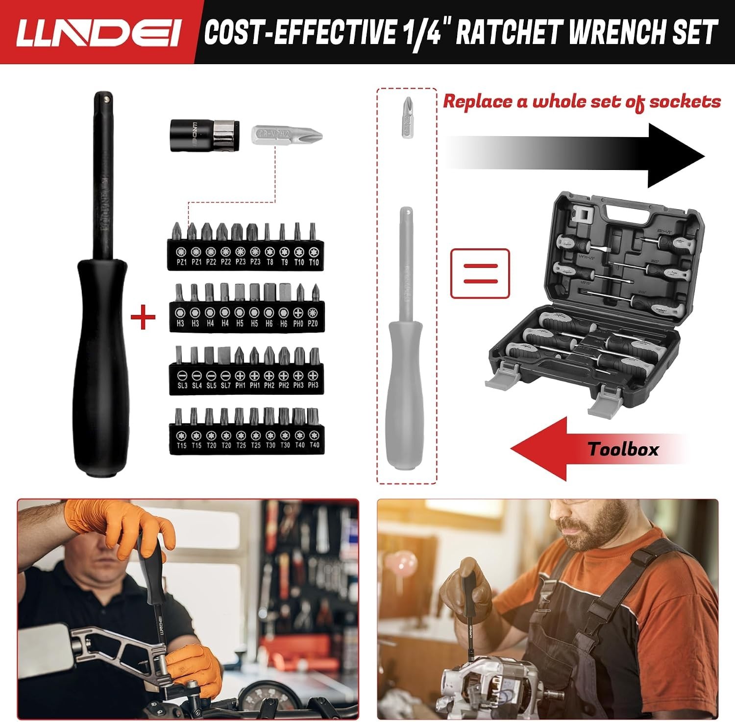 3/8”Drive Impact Socket Set,Standard SAE5/16 to 3/4-Inch Metric Size8-22mm, 9…
