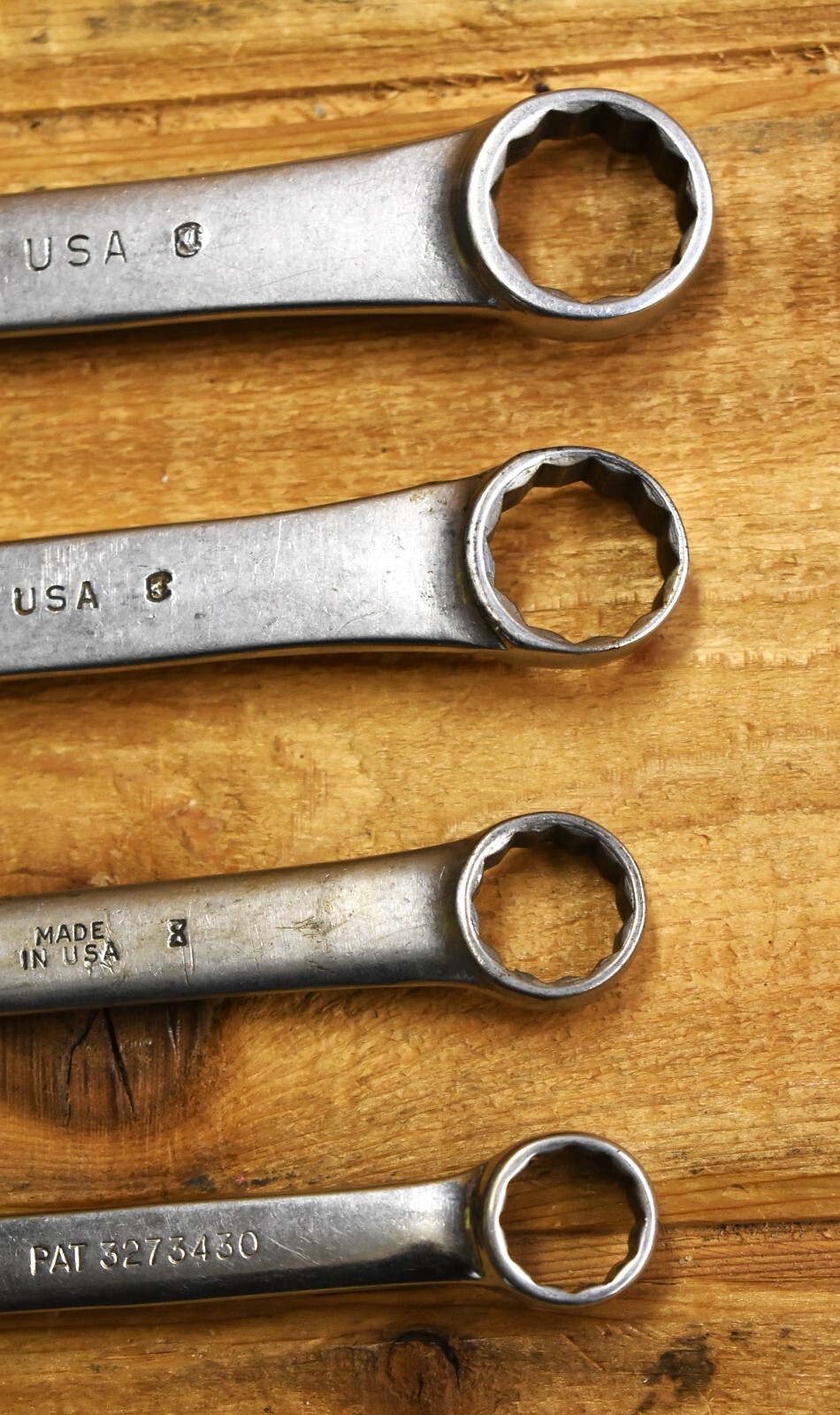 Vtg Snap-On Wrench Set SAE 4pc 12pt 1/2″-3/4″ OEX-240, OEX-220, OEX-180, OEX-160