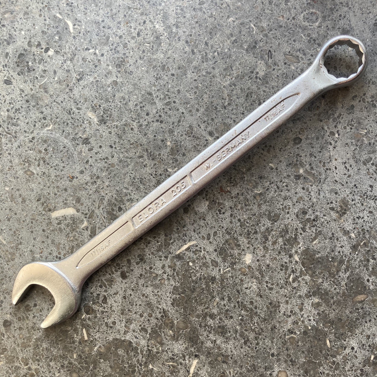 ELORA 205 Combination Imperial Spanner W Germany Chrome Vanadium 11/16 AF