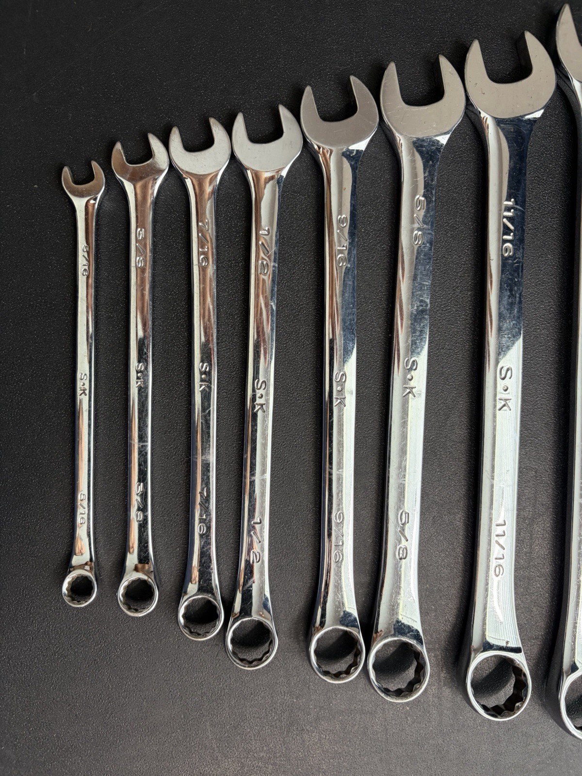 SK Tools Polished Wrench Set 10mm-22mm, 5/16”- 15/16” Metric & Sae 24 Piece