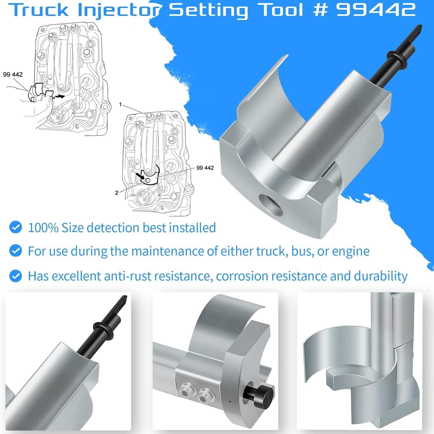 99442 & 99414 Injector Setting Tool + 99309 Crankshaft Rotator For Scania Truck