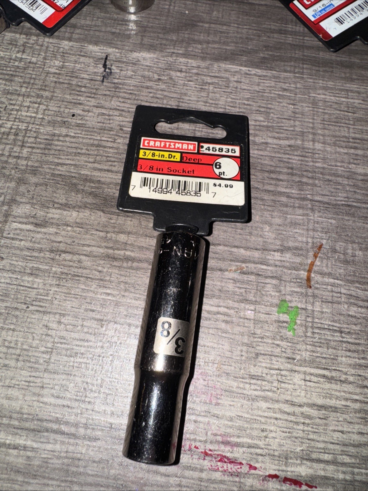 Craftsman 3/8″ Drive 3/8″ 6 Pt Deep Socket SAE Easy Read 45835 USA NOS G2D