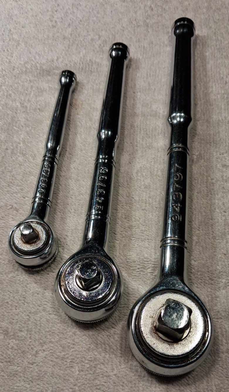 Craftsman USA 1/4″,3/8″,1/2″ Drive 43795,43796,43797 Ratchet Set,Vintage 1980’s