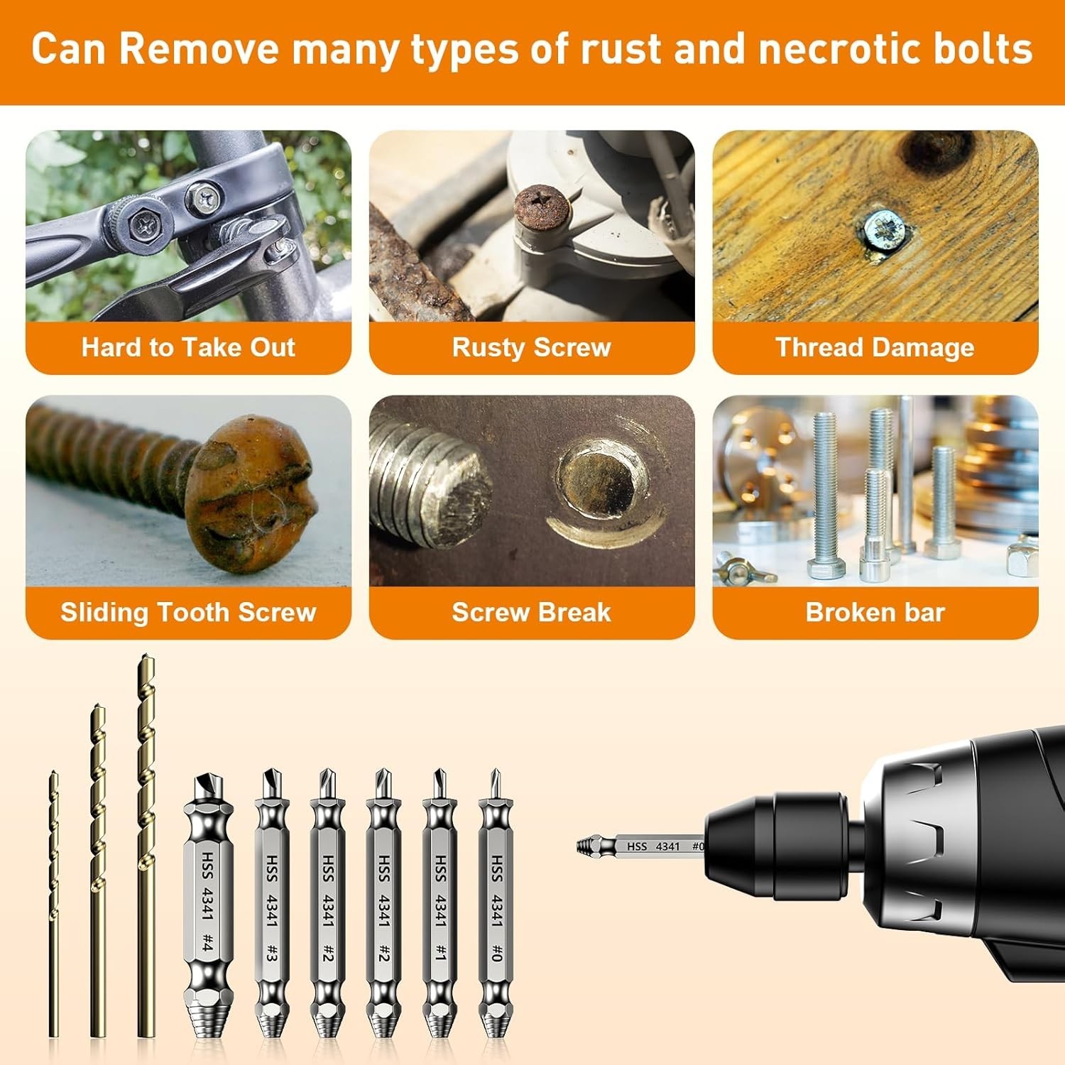 Durable High-Speed Steel Screw Extractor Set – Perfect for Fathers Day Gifts