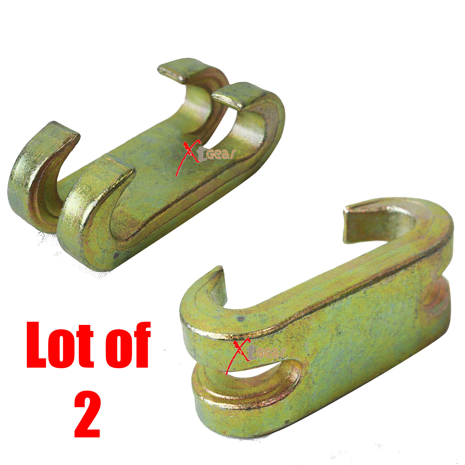 Lot of two 3 Ton Pull C Clamp Double Claw Hook Chain Sorter Bumper Hook Puller