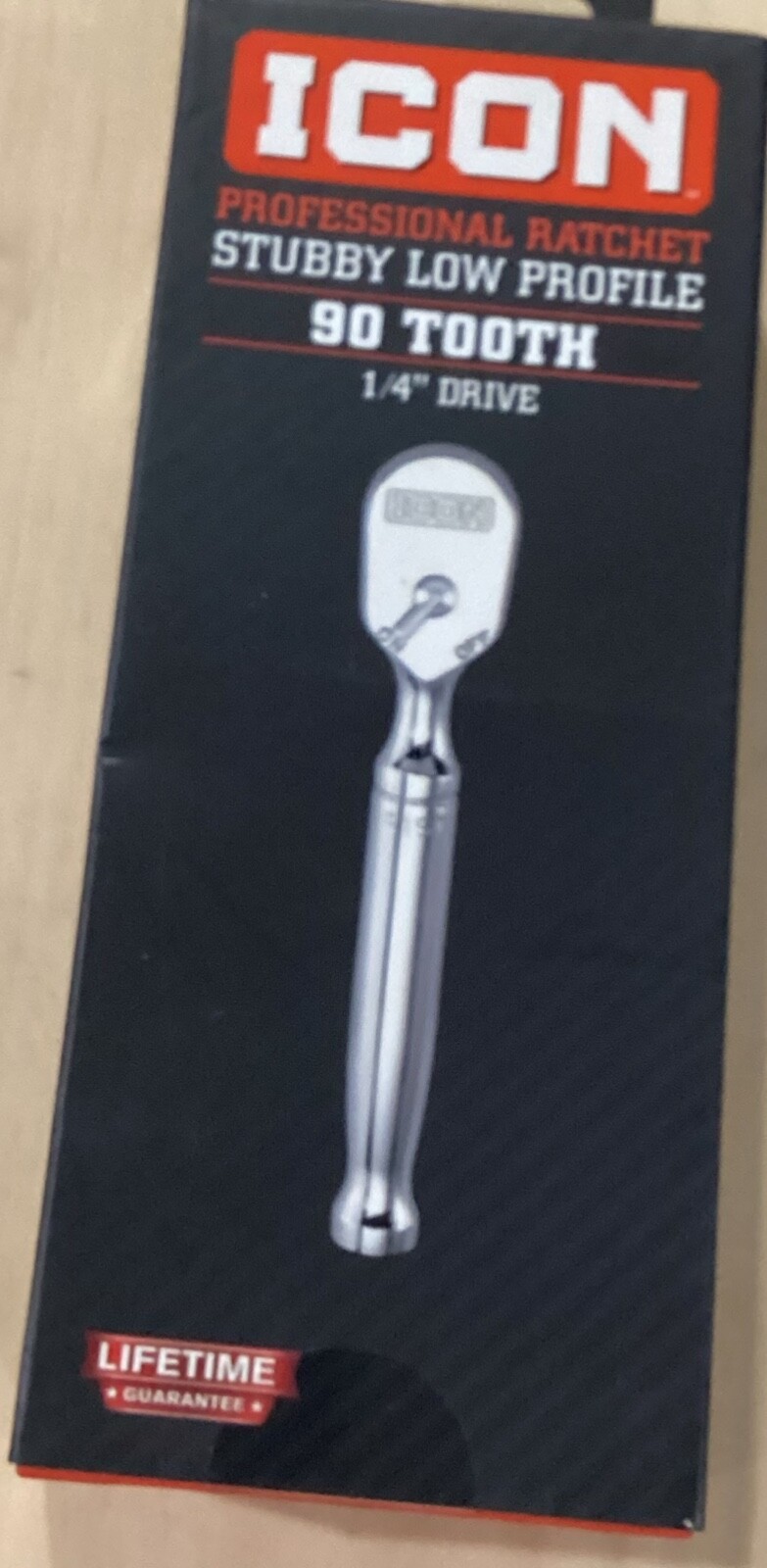 ICON PROFESSIONAL RATCHET STUBBY LOW PROFILE 90 TOOTH 1/4» DRIVE 56189 NEW