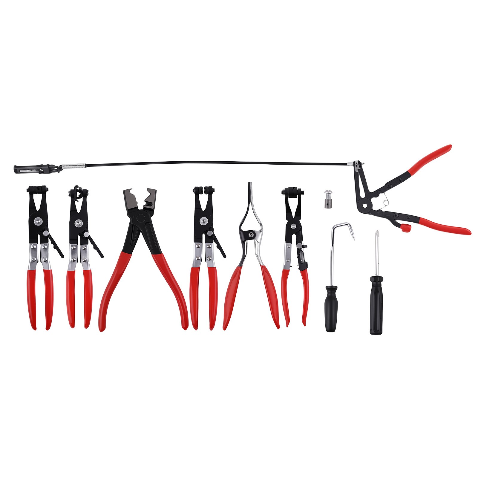 9pcs Automotive Wire Long Reach Hose Clamp Pliers Set For Fuel Oil Water Hose