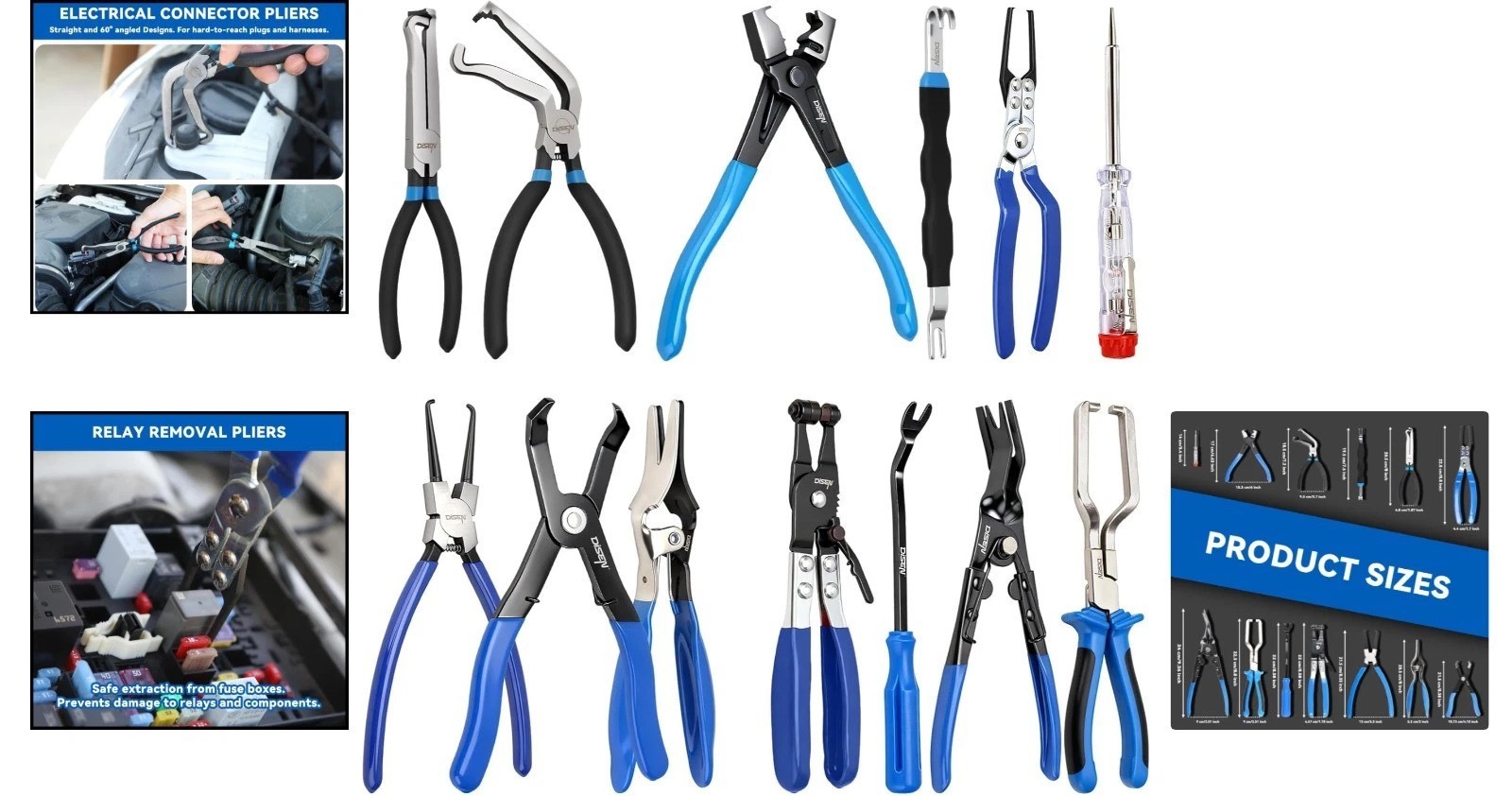 13PCS Automotive Electrical Disconnect & Fuel Line Tool Set with Storage Bags