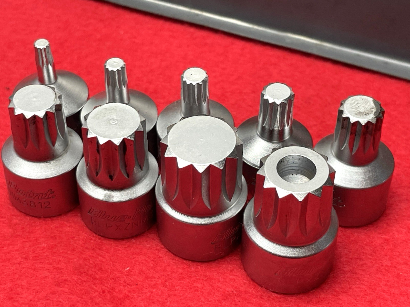 NICE BLUE POINT 9PC METRIC TRIPLE SQUARE STUBBY BIT DRIVER SOCKET SET 3/8″ DRIVE