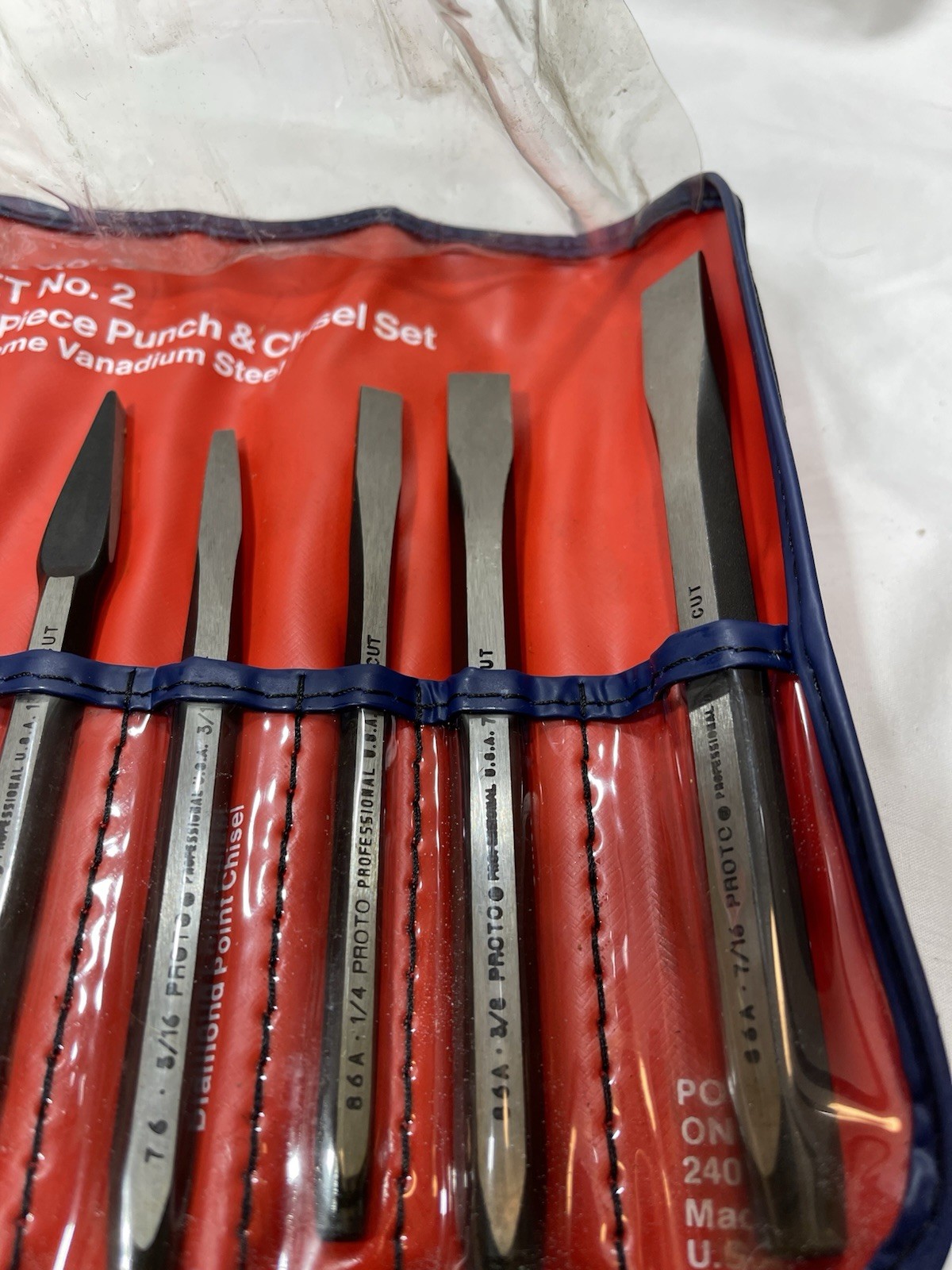 NEW Proto Professional 12pc Punch & Chisel Set No. 2 w/Pouch (MADE USA)