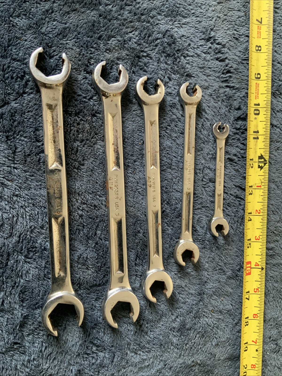 Snap On Double Flare Nut End Wrench Set, 5pc…Sae…..older Style…..see Pics….b