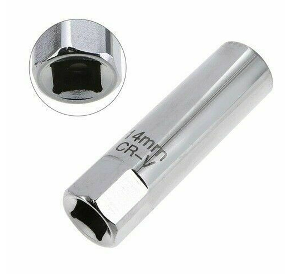 1X 14mm 3/8″ Drive 12 Point Spark Plug Socket Magnetic Retainer Thin Wall Sleeve
