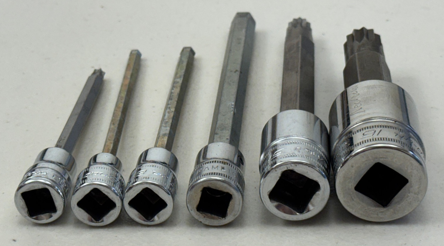 Snap-on 3/8 & 1/2 Dr Metric Bit Sockets ~ 17 Pieces Allen, Torx, Triple Square