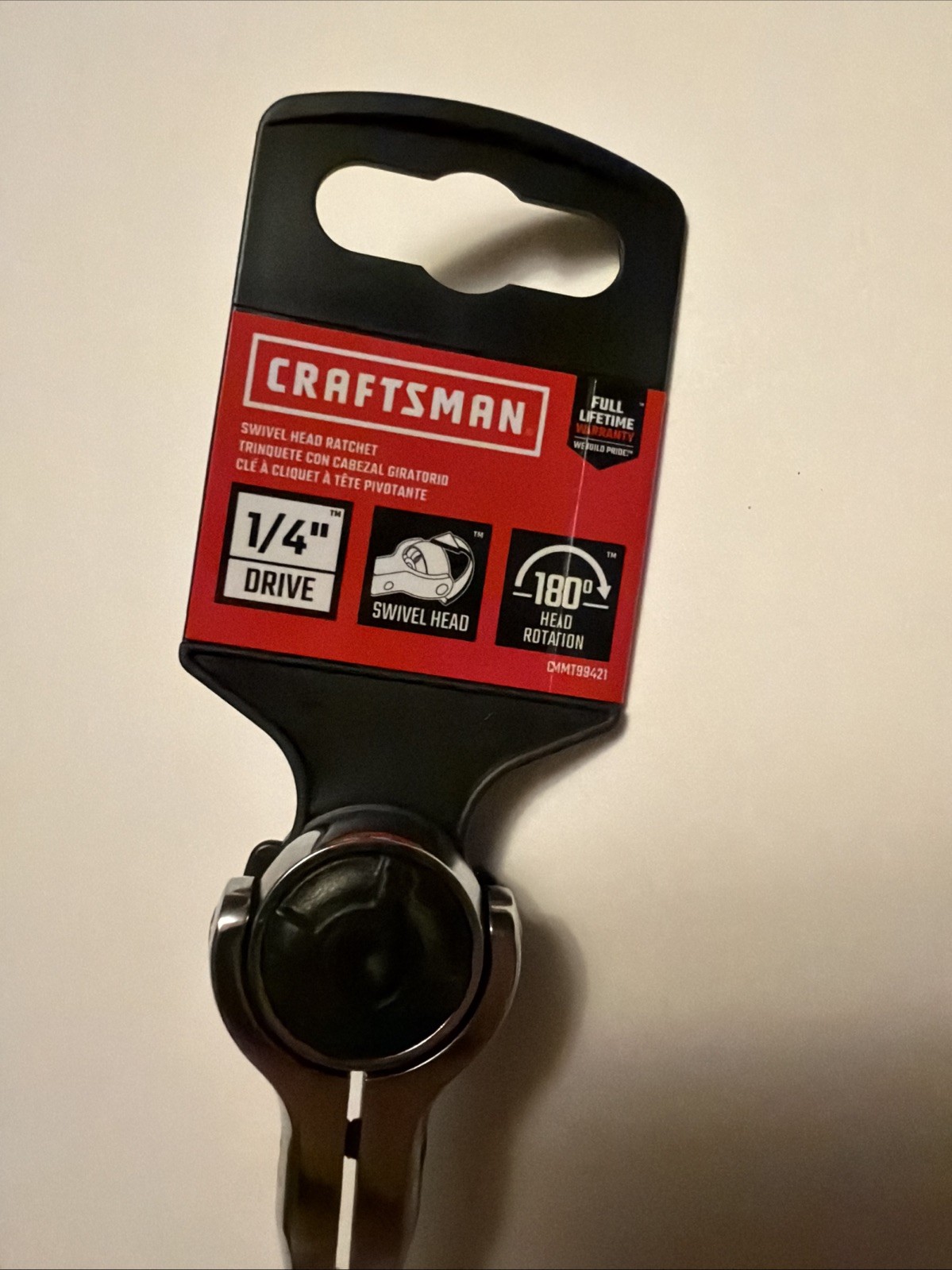 CRAFTSMAN 72-Tooth 1/4-in Drive Rotating Head Ratchet Swivel Head CMMT99421
