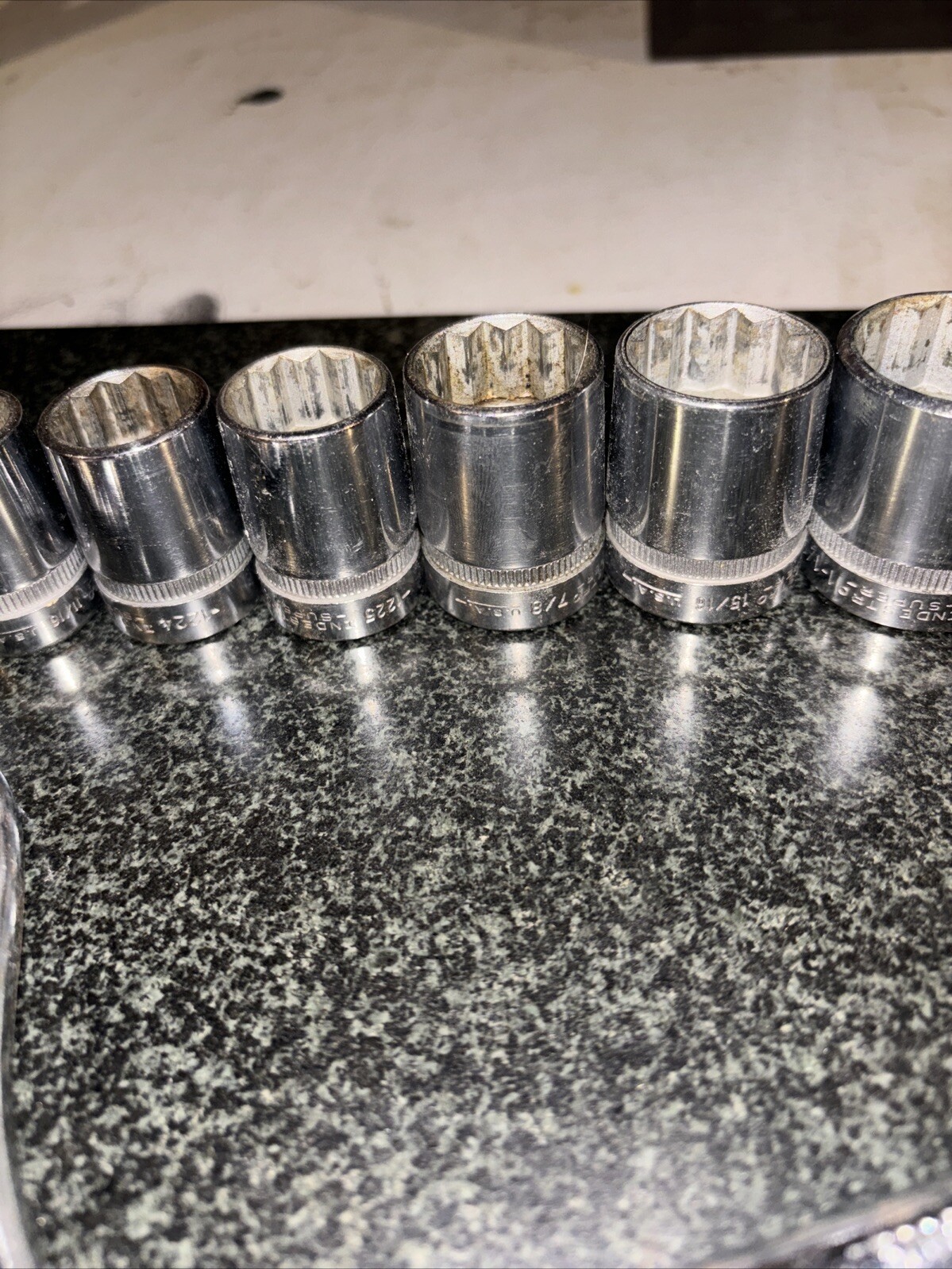 14 Piece Indestro Super 1/2” Drive Socket Set USA 7/16” To 1-1/8” Mint