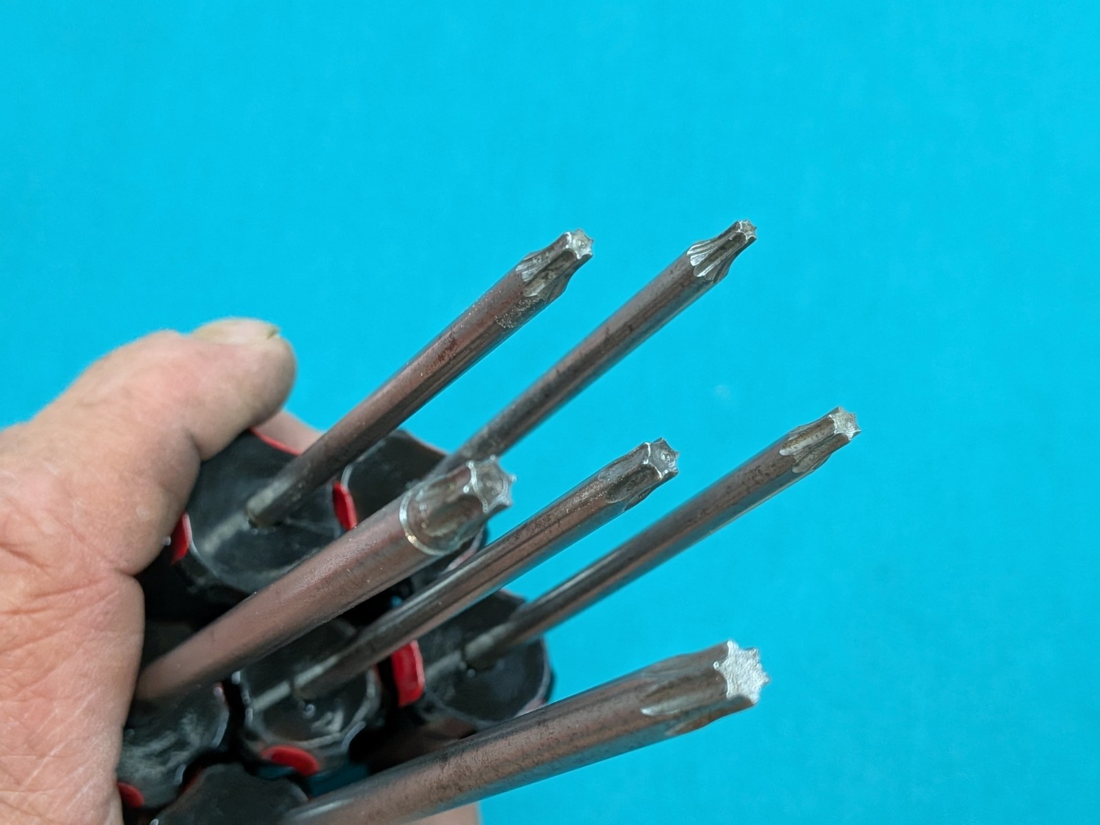 Vintage TORX ® USA 6pc Classic Screwdriver Collection T10 to T30 Red & Black VGC