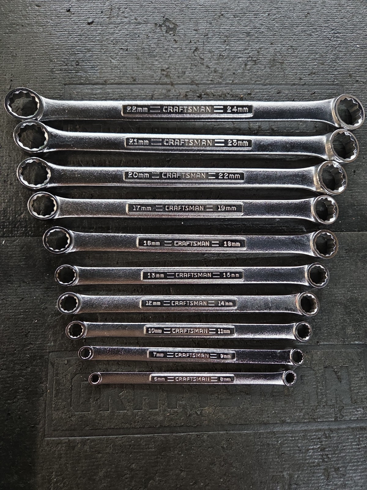 Craftsman Metric Double Box End Wrench Set 12 Point 6mm to 24mm 10pc Made in USA
