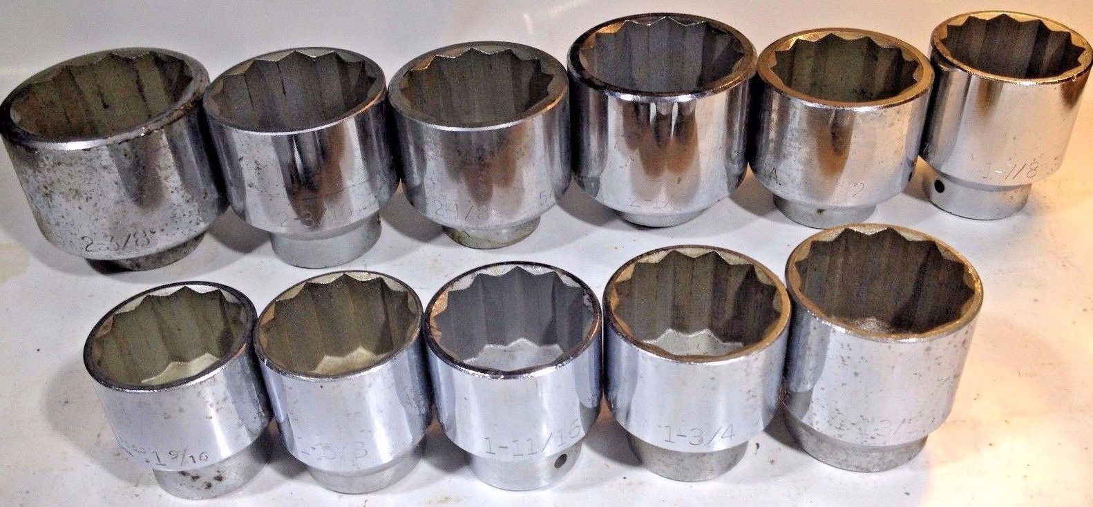 Easco 11pc 3/4Dr Set 1-9/16 to 2-3/8 chrome shallow