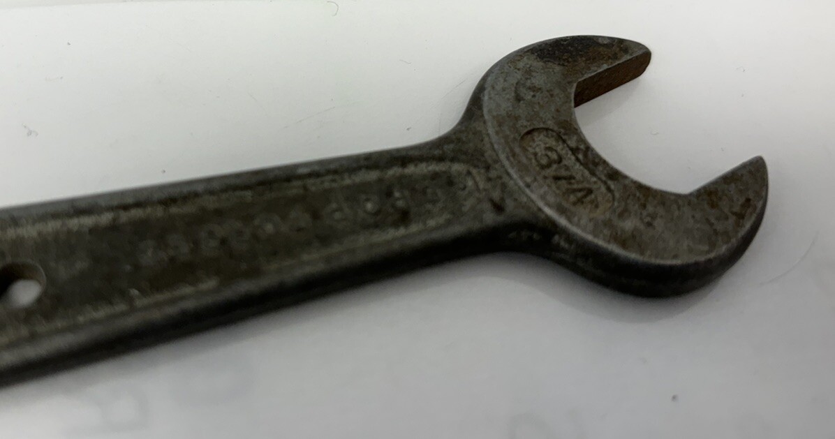 Unmarked Forged Bare Steel USA Combination Wrench 5/8″ & 3/4″ Antique Decor