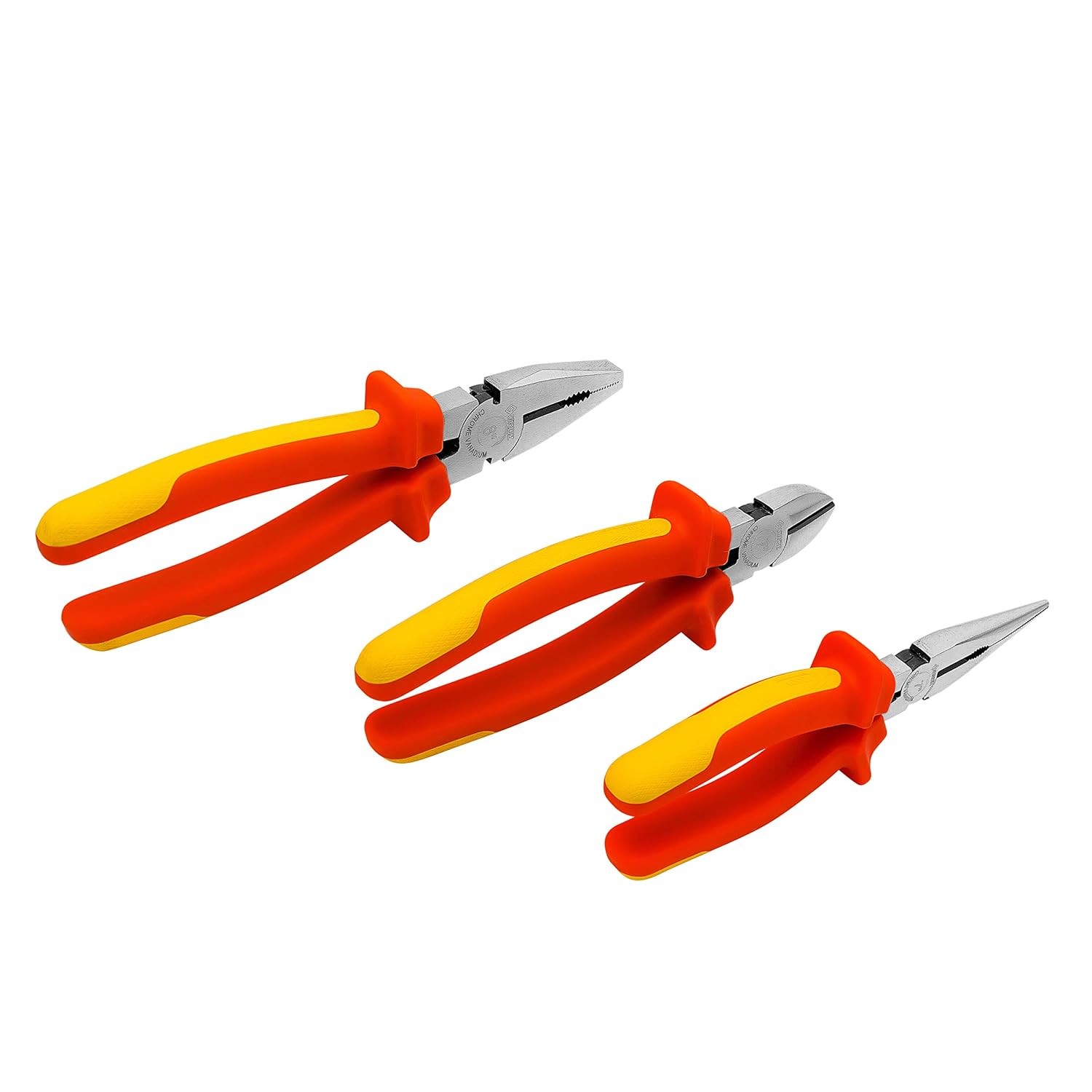 Groz 31570 3 Piece Plier Set with 1000V TPR Grip Chrome
