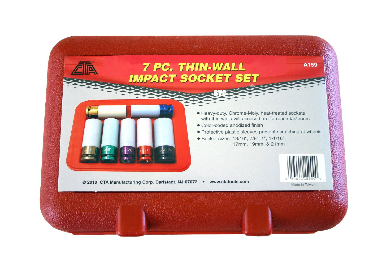 Lug / Wheel Nut Sockets- 7 Piece Thin Wall Impact Socket Set with Plastic Sleeve