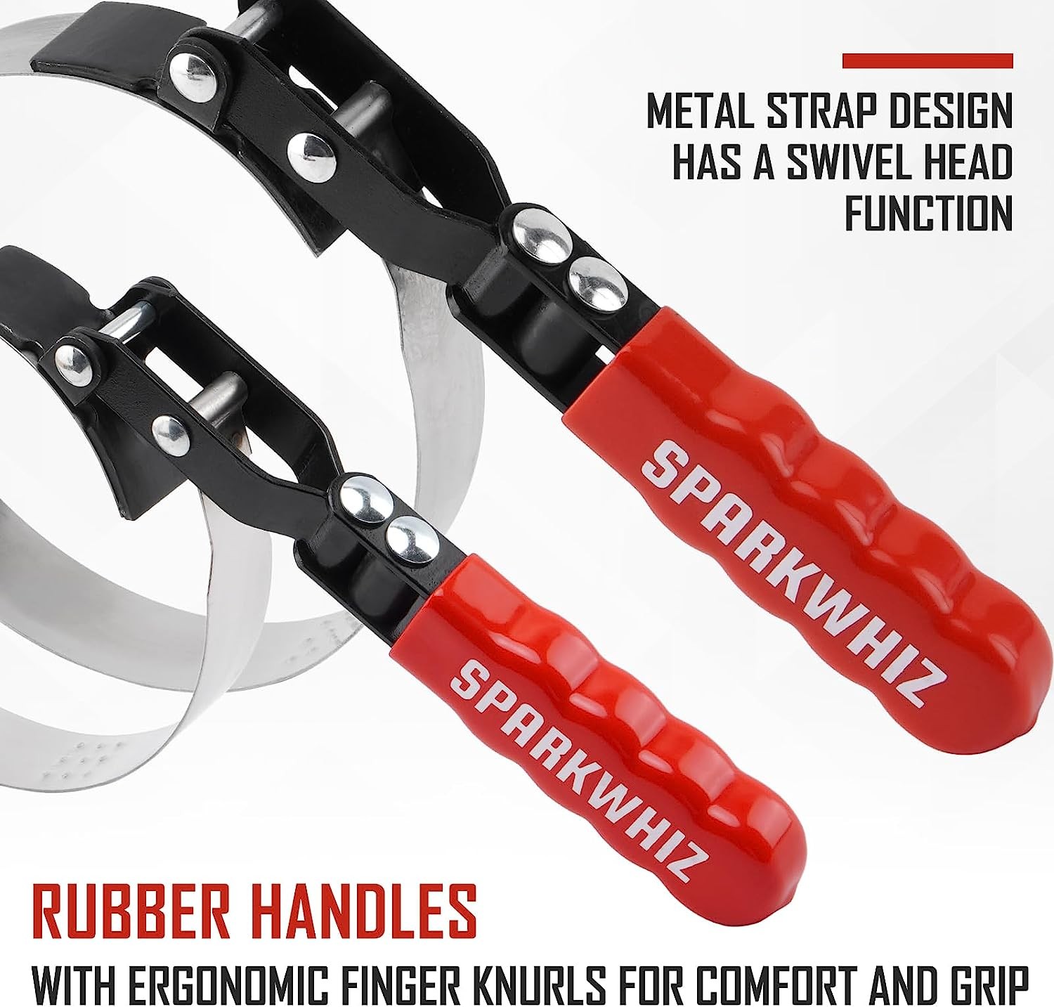 Set of 4 Swivel Oil Filter Wrench 2-3/4″ – 5-1/4″ 4 Size Oil Filter Strap Wrench