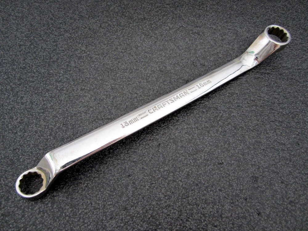 Vintage Craftsman 13mm x 15mm Offset Box End Wrench 44362 Polished Made in USA