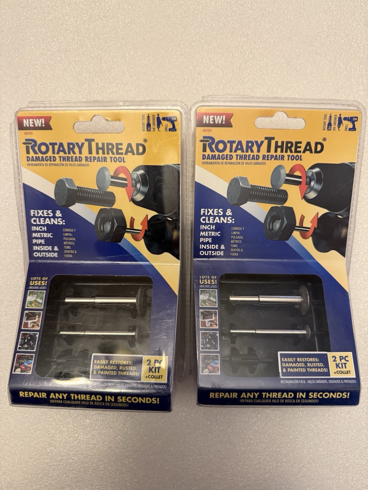 ROTARY THREAD Damaged Thread Repair Tool -Chase, Restore Repair & Clean Lot Of 2